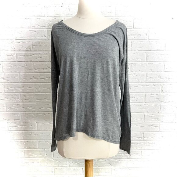 Lululemon Flip Your Dog Long Sleeve II Heathered Medium Grey Size 6 - Picture 1 of 5
